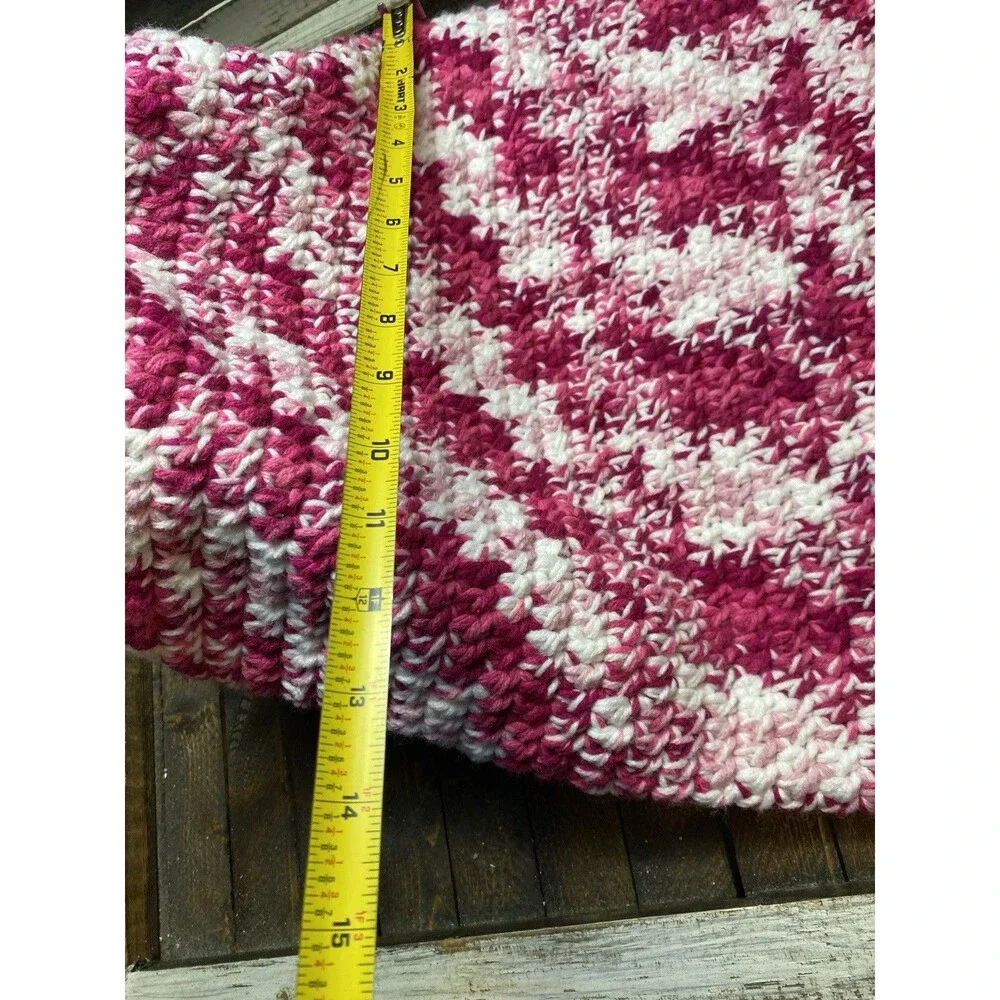 Handmade Crochet Pink/White Cat Cave Cat Bed Hideaway Warm Snuggle Cave L
